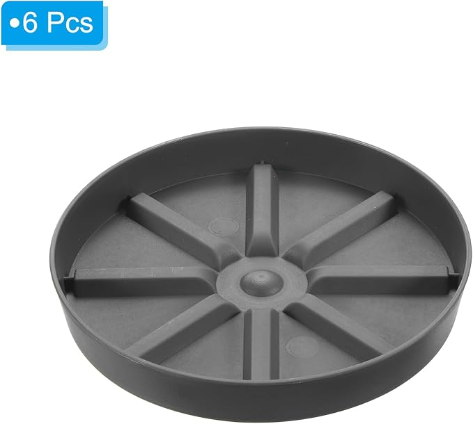 PATIKIL Plant Pot Saucers 7.5 Inch, 6 Pack Plastic Round Plant Pot Thicker Flower Drip Tray for Indoor Outdoor, Gray