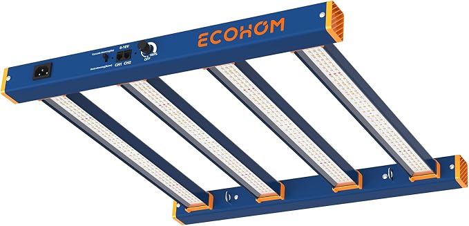 ECOHOM 320W LED Grow Light, Full Spectrum Dimmable Daisy Chain, Pro Bar Style for 3x3ft Grow Tent, Foldable & Hanging Growing Lamp for Indoor Plants Seedlings, Veg and Bloom