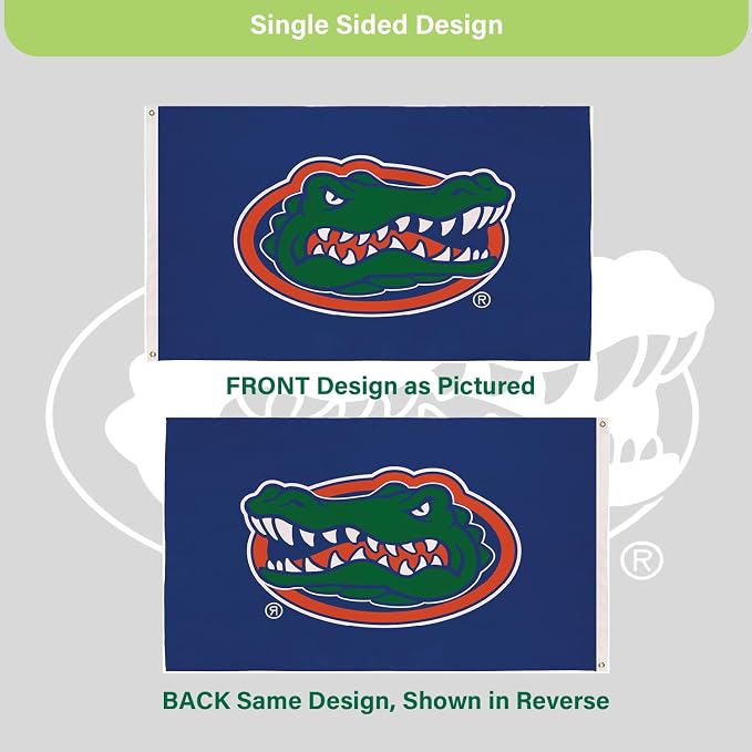 NCAA University of Florida Flag with Grommets, 3'x5' UF Gators Outdoor College Flags & Banners for Garden Patio Indoor Wall Décor