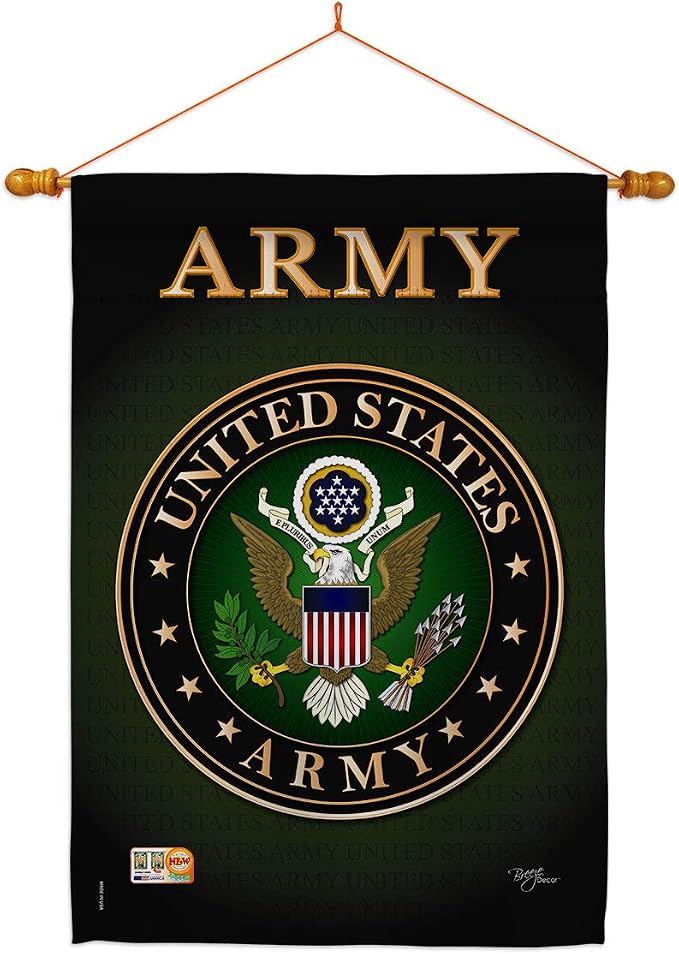 Army House Flag - Dowel Set Armed Forces Rangers United State American Military Veteran Retire Official - Decoration Banner Small Garden Yard Gift Double-Sided Made in USA 28 X 40