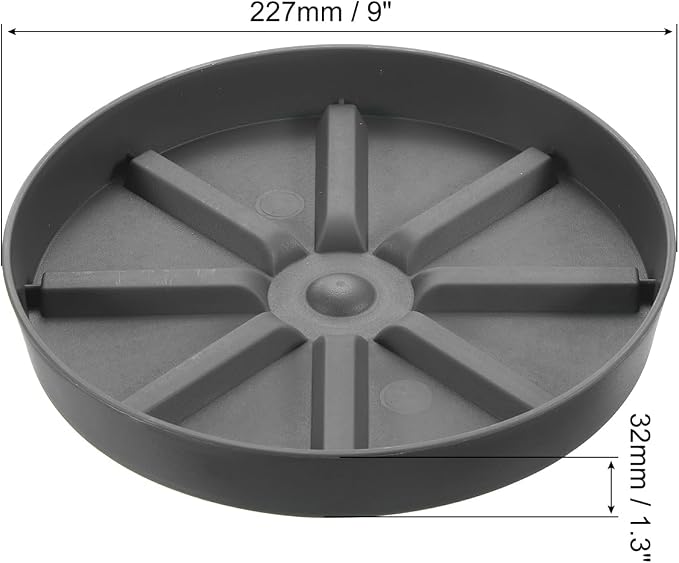 PATIKIL Plant Pot Saucers 9 Inch, 6 Pack Plastic Round Plant Pot Thicker Flower Drip Tray for Indoor Outdoor, Gray