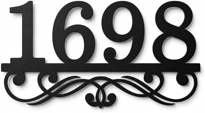 Personalized Metal Address Plaque, Custom House Numbers for Outside, Elegant Nameplate for Yard and Front Door Decor, Weatherproof Wall Sign, Housewarming Gift