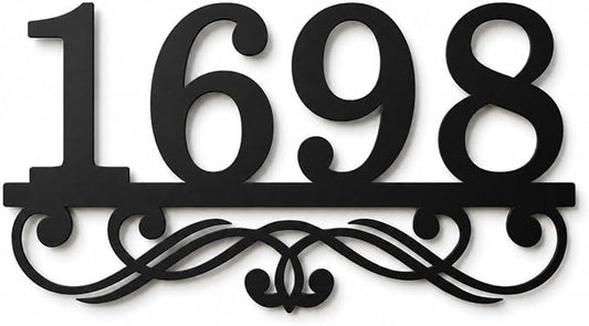 Personalized Metal Address Plaque, Custom House Numbers for Outside, Elegant Nameplate for Yard and Front Door Decor, Weatherproof Wall Sign, Housewarming Gift