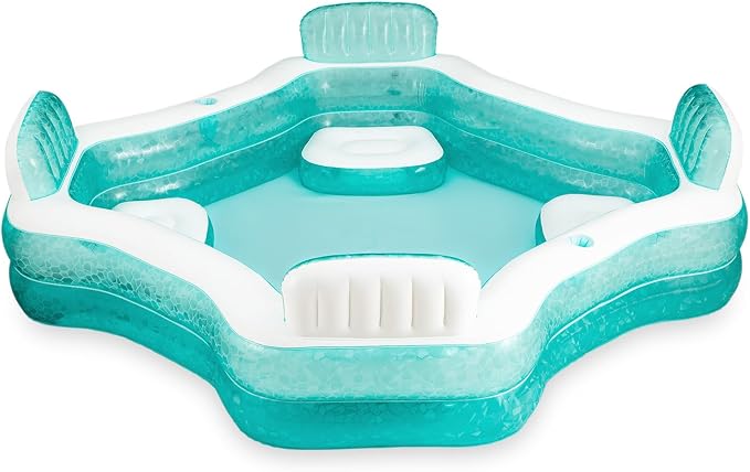 Funsicle 8.7ft Summer Escape Pool, Inflatable Family Swimming Pool, Lagoon Blue, Rectangular, Age 6 & up