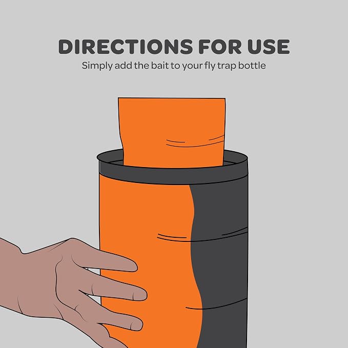Outdoor Fly Trap Refills [Set of 4] Dissolvable Non-Toxic Bait - Fly Repellent for Outdoor Use Only - Controls Flies for Patios, Barns, Ranches Etc.
