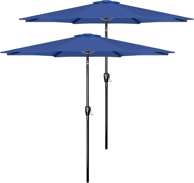 Simple Deluxe Patio Umbrella Outdoor, UV Protection Sunshade with Push Button Tilt/Crank and 8 Sturdy Ribs, for Table Garden Lawn Beach Pool