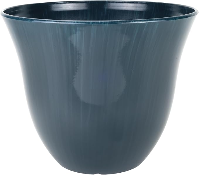 Classic Home and Garden by Growscape Honeysuckle Resin Planters - Lightweight Indoor & Outdoor Plant Pots - UV-Resistant Plastic Flower Pots - Pot Planters for Flowers & Herbs (15" Ocean Blue)