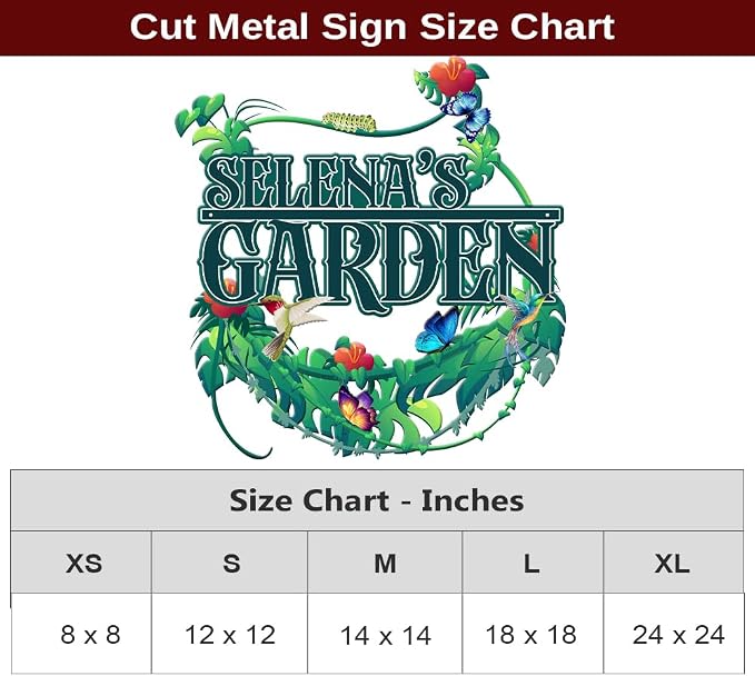 MeMate Garden Signs, Personalized Metal Signs, Garden Sign to Personalize, Large Sign for Tropical Garden She Shed, Customized Name Wall Art for Garden Outdoor Decor, Personalized Outdoor Plaque