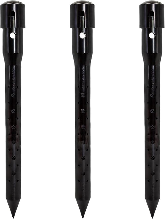 14 in. DEEP DRIP Plant Watering Stake (3 Pack) (Black) | UV-Protected ABS Plastic Deep Root Irrigation Spike for Yard Plants, Shrubs, Vines