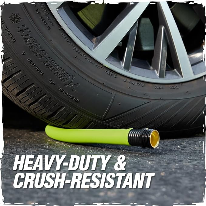 RUGGED RHINO Heavy Duty Garden Hose 50ft x 5/8in, Anti-Kink and Leakproof, Durable 4-Layer Construction, 500 PSI Burst, All Weather Outdoor Watering for Lawn, Garden, Flowers, Green and Black