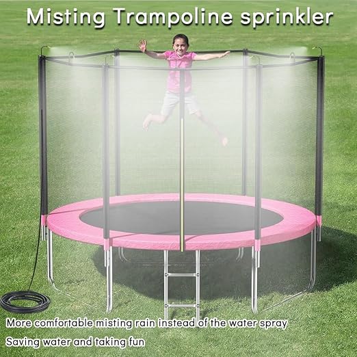 360° Adjustable Mister Sprinkler Drip Irrigation System -Water Trampoline Sprinkler Kit for Kids Summer Fun.82Ft Garden Greenhouse Plant Watering System with 15 Nozzles for Yard, Lawn, Plants