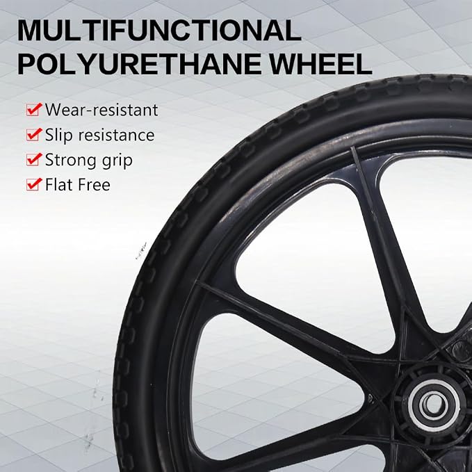 20x1.95" Replacement Flat-Free Tire for Wheelbarrow Wheel Carts,Big Wheel Utility Carts