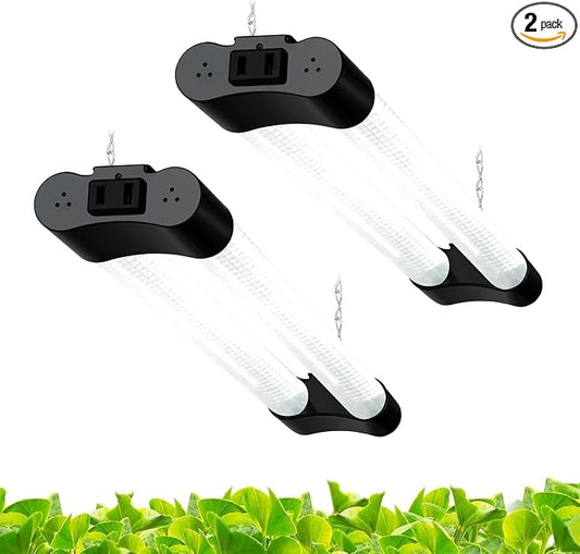 Hlite LED Grow Light 16 inch, Hanging Full Spectrum Linkable 2 Pack | Linkable Plant Grow Lights for Indoor Plants, Plug and Hanging with On/Off Switch, Seedling to Flowering, White