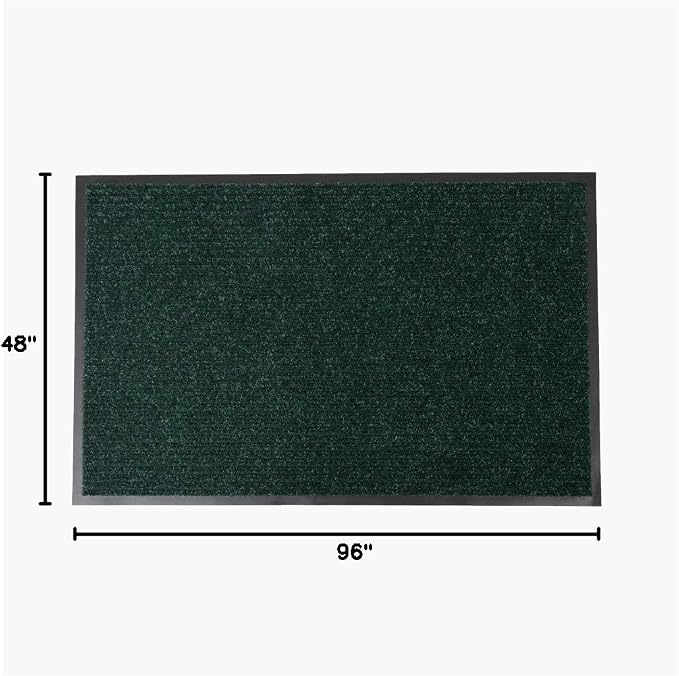 Notrax 109 Industrial Door Mat, 4' x 8' Large Entrance Mat, Heavy Duty Commercial Rugs for Entryway, Welcome Lobbies, Garage, and Mudroom, Made in the USA, Hunter Green, Brush Step 109S0048GN