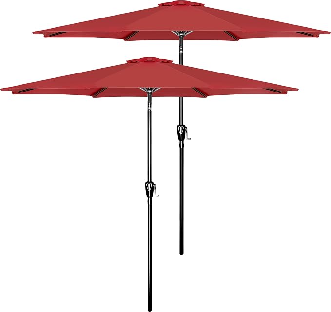 Simple Deluxe Patio Umbrella Outdoor, UV Protection Sunshade with Push Button Tilt/Crank and 8 Sturdy Ribs, for Table Garden Lawn Beach Pool