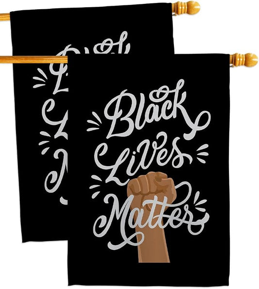 Stop Racism Room Tapestries Wall Decor 2 Pcs Banner Flag Patio Lawn Garden Room Decorations Outdoor Tapestry Yard Signs Art Black History Month BLM African Americans Heritage Made in USA