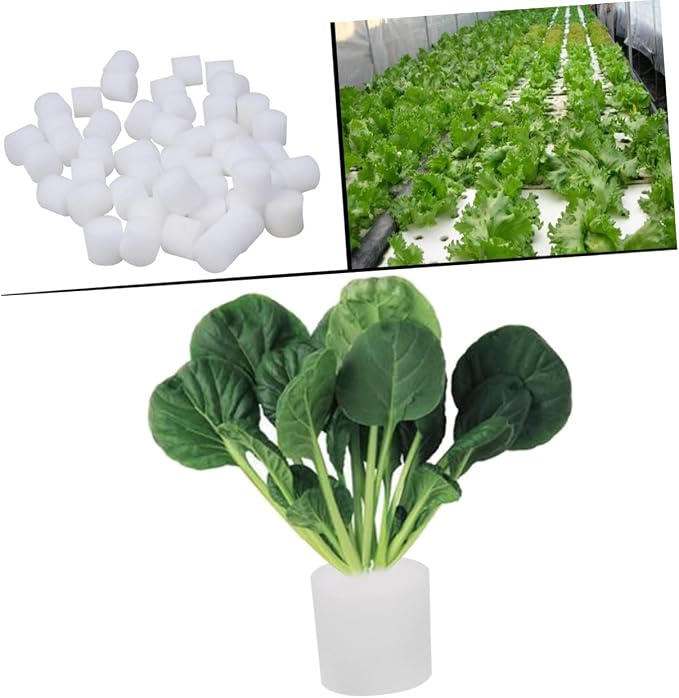 ORFOFE 200PCS Germination Gardening Tools Aquaponics Growing Sponge Plants Growing Accessories hydroponic Starter Cubes Planted Sponge Planting Sponge Foam White Tray Cylindrical