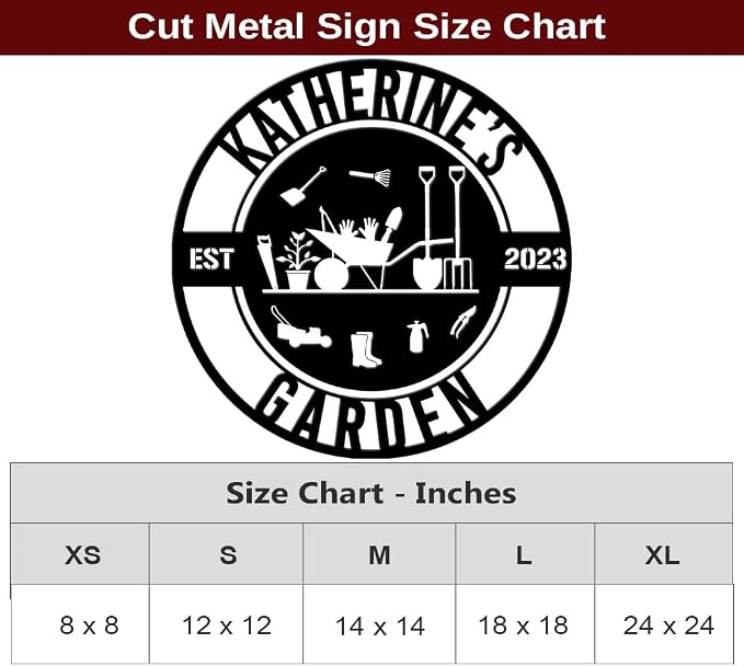 MeMate Garden Signs, Personalized Metal Signs, Garden Sign to Personalize, Large Sign for She Shed Garden, Customized Name Wall Art for Garden Outdoor Decor, Personalized Outdoor Plaque