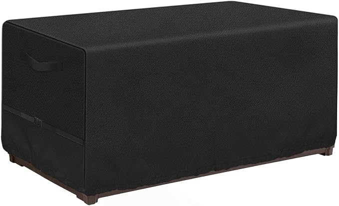Patio Deck Box Storage Cover 63"L x 30"W x 28"H for 150-230 Gallon Box | Heavy Duty 600D Polyester Oxford, Tear Resistant Rectangular Fire Pit Table Covers, Rectangular Storage Bench Covers