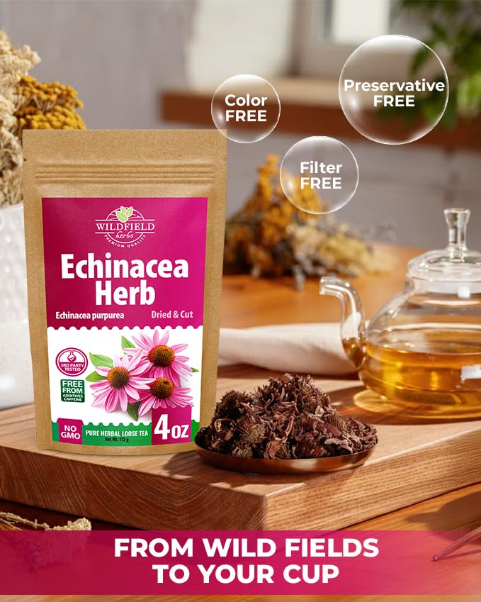 4 oz. Echinacea Root Herbal Tea (Crataegus L.) – 113g Dried Echinacea Root Tea Raíz de Equinácea