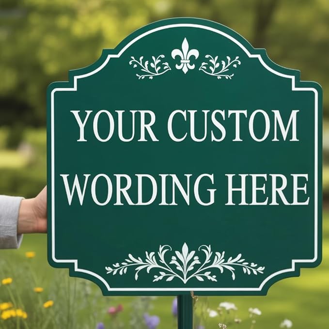 Custom Personalized Outdoor Sign - 24x24 Inch Metal Decorative Sign, 0.040 Thick Aluminum, Reflective Option, Rust-Proof Decor