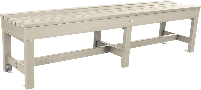 Sequoia Professional Commercial Grade Weldon Backless Picnic Bench, 6ft, Whitewash