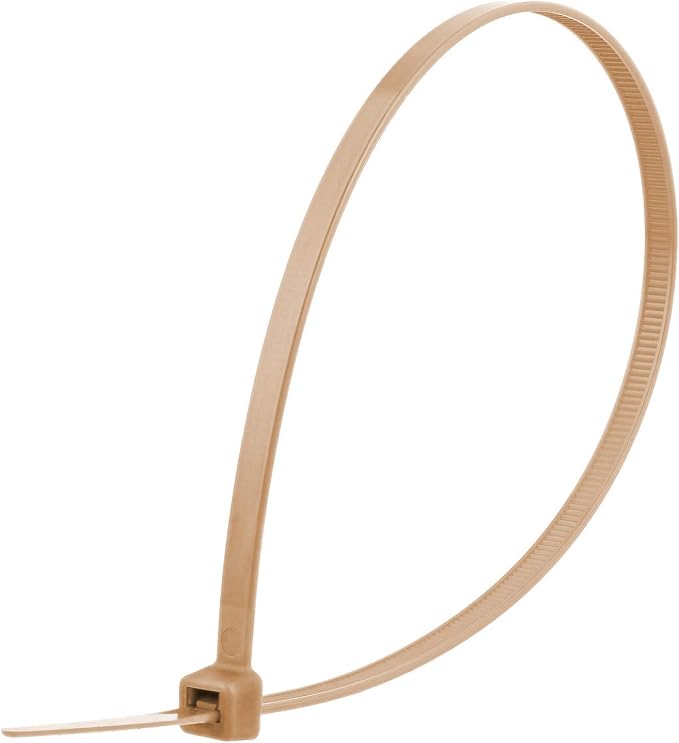 Electriduct 7" Nylon Cable Zip Ties Self-Locking Adjustable Plastic Ties - Brown (100 Pack)