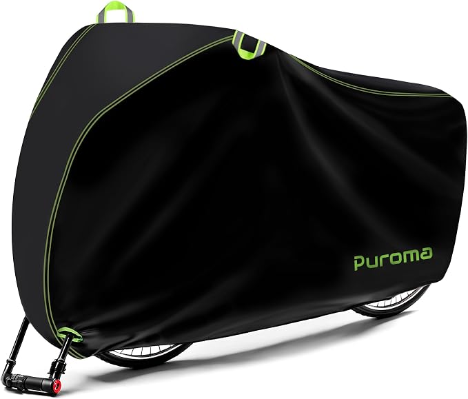 Puroma Bike Cover for 1/2/3 Bikes, 210D Waterproof Outdoor Storage Bicycle Covers Rain Sun UV Dust Wind Proof with Lock Hole for Mountain Road Electric Bike