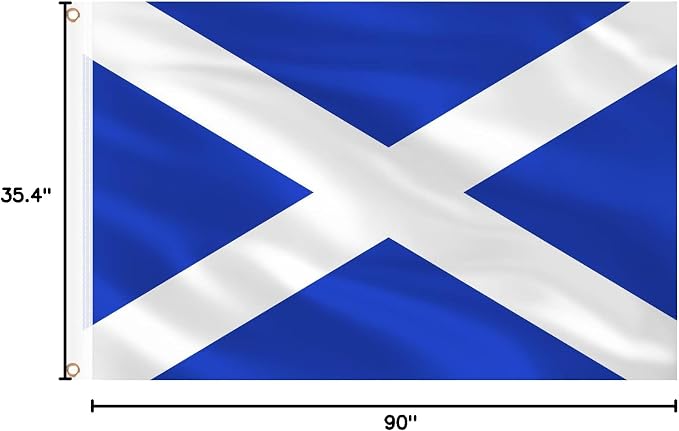 AhfuLife Scotland Flags 3x5 Ft, Large Scotland Flags for Outside - Double Side with Brass Eyelets for for Olympic Party Decorations, Bar Garden Street Decoration Indoor Outdoor
