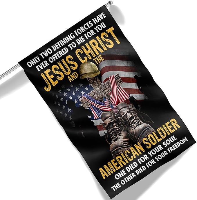 FLAGWIX Army Veteran Flag - Veterans Flags for Outside 3x5 ft - Veteran Gifts for Men Women, 4th of July Memorial Day Decorations for Garden Decor, Christian Flag for Veterans Day