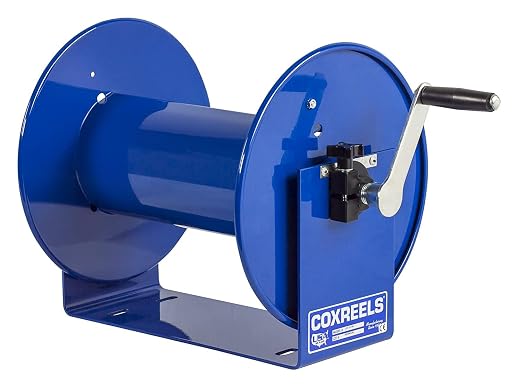 Coxreels 117-3-250 Hand Crank Hose Reel - Spool for Coiling Hoses and Cables - Rotating Storage with Hand Crank - Steel Manual Air Hose Reel - 17 x 18.25 x 18 Inches