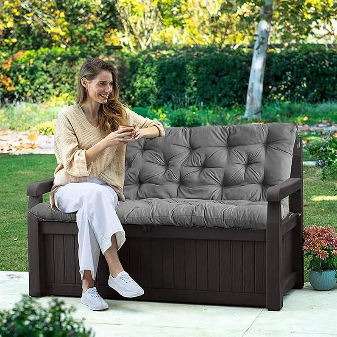 Swing Cushion Replacement Outdoor Porch Waterproof Bench Cushion 2-3 Seater Washable Bench Replacement Cushions for Outdoor Patio Porch Swing Cushions