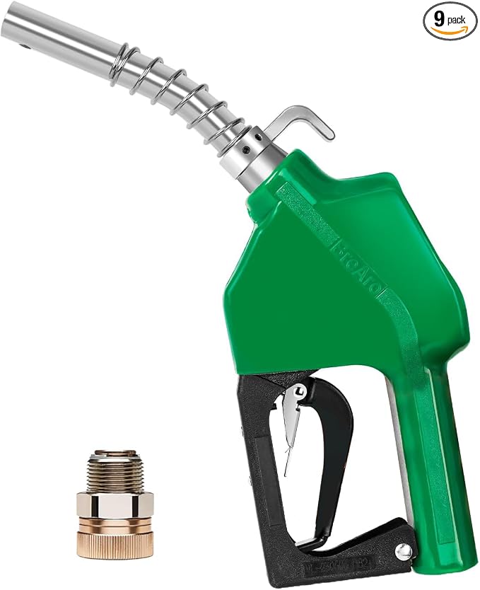 Shearly 3/4" NPT Automatic Fuel Nozzle with Hanging Hook, 3-speed Padlock, Auto Shut Off Gas Pump Nozzle Max Flow Rate 16 GPM,13/16"Spout for Gasoline, Diesel