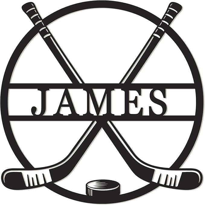 Personalized Hockey Name Sign – Custom Metal Hockey Wall Art, Personalized Player Name, Hockey Room Decor, Sports Gift for Kids, Teens & Fans