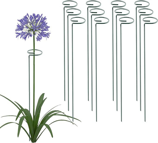 Thealyn 24 Inch 20 Packs Plant Support Stakes, Garden Single stemmed Plant Support Hoops Plant Prop for Flowers Orchid Tomatoes Peony Lily Rose Gladiolus (24 inch)