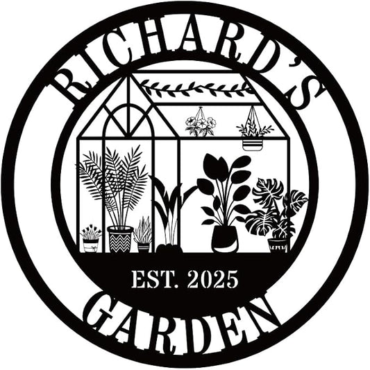 Personalized Metal Garden Greenhouse Sign, Custom Hanging Garden Decor for Outside, Unique Gardenhouse Sign,Perfect Mother's Day, Grandma, Sister Gift