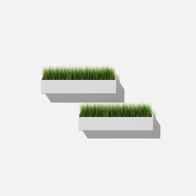 Veradek Forma Series Trough Hanging Planter - Rectangular Planter for Window Sill/Wall Decor | Made from Plastic-Stone Material | Modern Décor for Succulents, Indoor Small Plants