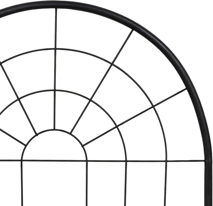 MyGift 4 Foot Arch Garden Trellis, Outdoor Trellis for Climbing Plants and Vines, Black Metal Hanging Support Frame for Fruits and Vegetables