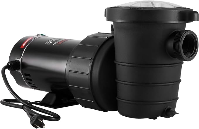 VEVOR Above Ground Pool Pump, 1HP, 80 GPM Max. Flow Single Speed Swimming Pool Pump, 120V 3450 RPM 36 ft Max. Head Lift Pool Pump with Filter Basket, for Above Ground Pools Hot Tubs Spas
