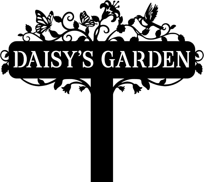 Custom Garden Metal Stake Sign – Personalized Outdoor Name Sign, Decorative Metal Yard Art for Plant Lovers
