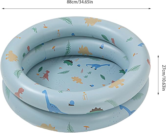 Inflatable Pool Baby Retro Blow Up Swimming Pool Family Cute Thickened Water Pool (Blue)