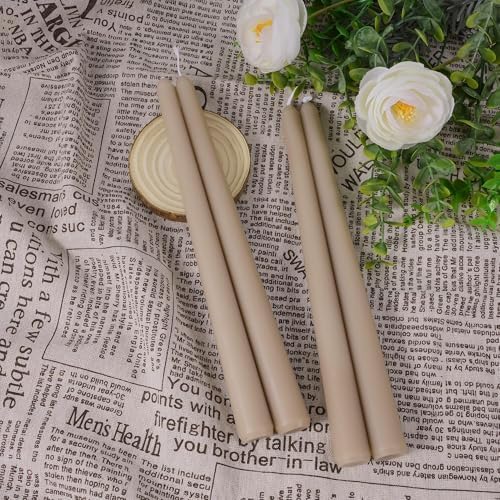 Viyffo Taper Candles, 10 Inch, 20 Pack, Nougat Brown – Unscented - Image 4