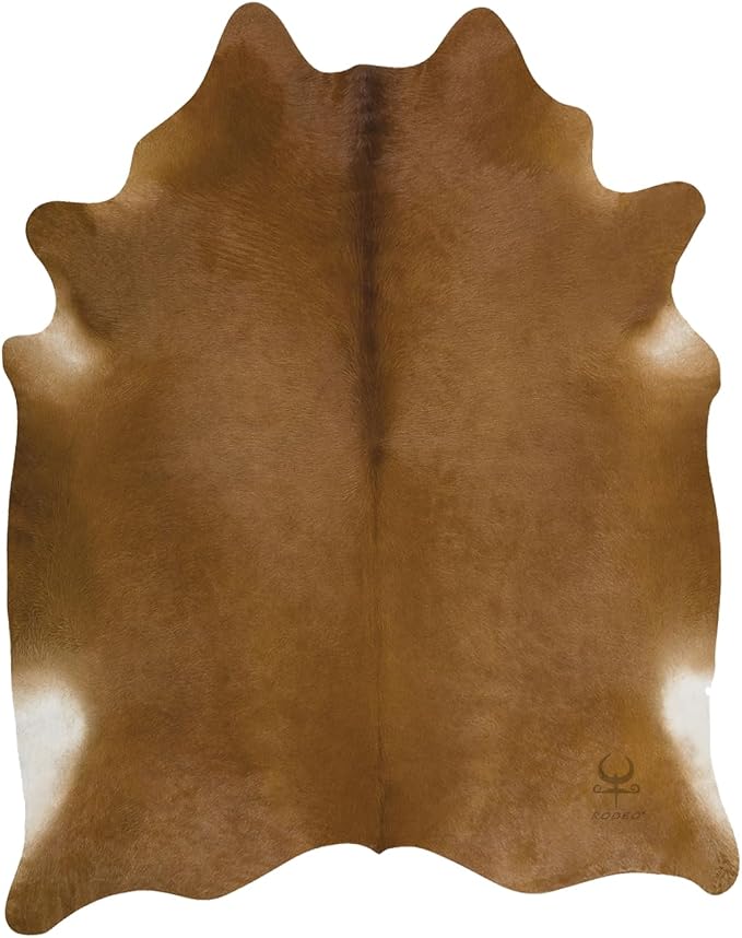rodeo Genuine Cowhide Rug - Real Cow Hide Rug Large for Living Room & Bedroom - Western Rugs for a Natural Western Home Decor Ambiance - Rustic Cow Print Carpet Decor - 5x7 ft, Brown
