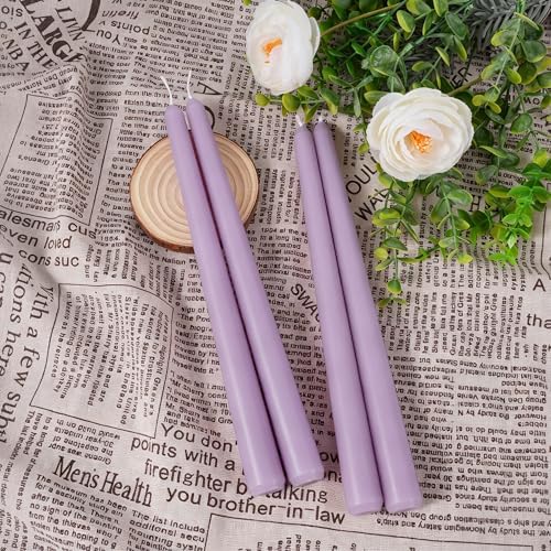 Viyffo Taper Candles, 10 Inch, 12 Pack, Purple – Unscented - Image 2
