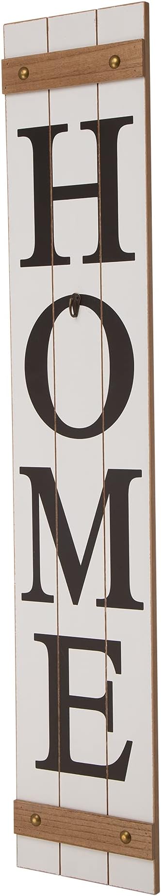 Glitzhome 42”H Wooden Welcome Home Porch Sign with Interchangeable Wreaths for Front Door Vertical Farmhouse Standing Home Sign Hanging Wall Sign for Year Spring Fall Thanksgiving Christmas