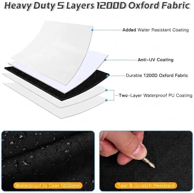 Snow Blower Cover 1200D,Fits Single-Stage or Two Stage,Black | Waterproof Heavy Duty Snow Blower Cover,For EGO,Ariens,Snow Joe,Honda,Universal Fit Snow Thrower Cover with Windproof System