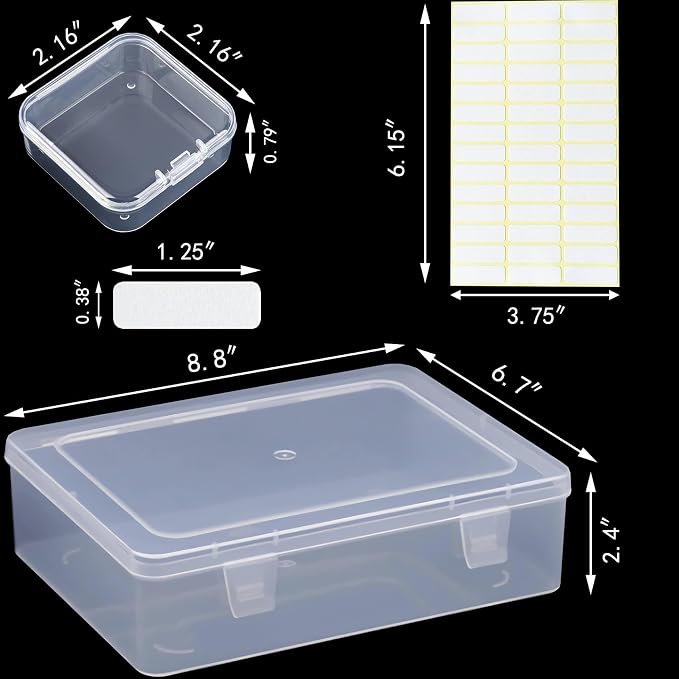 Bead Organizer Box, 84Pcs Small Clear Plastic Storage Containers, 3 Large Craft Organizer Boxes, 3 Sheets Label, Mini Parts Storage Solution for Beading Jewelry Making Diamond Arts Screws Seeds