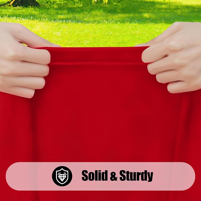 Smiry 6 Pack Rectangle Picnic Table Cloth, Waterproof Elastic Fitted Tablecloths, Washable Polyester Rectangular Patio Table Cover for Camping, Indoor and Outdoor (Red, 30"x72")