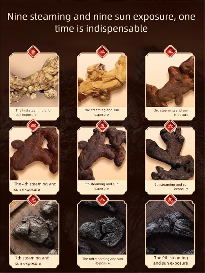 Rhizoma Polygonati - Pure Natural Chinese Herbal Medicine-黄精 8.81oz/250g 制黄精 九蒸九晒 熟黄精茶Used for making soup-Brewing tea- (Huang Jing)