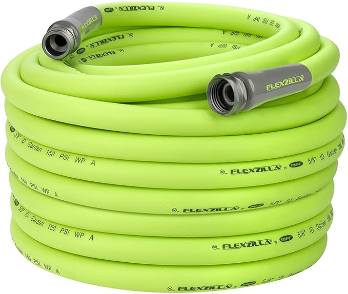 Flexzilla Garden Hose with SwivelGrip, 5/8 in. x 100 ft., ZillaGreen & Garden Hose 5/8 in. x 100 ft., Heavy Duty, Lightweight, Drinking Water Safe, ZillaGreen